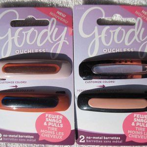2 Goody Ouchless Plastic No Metal Hair Barrettes